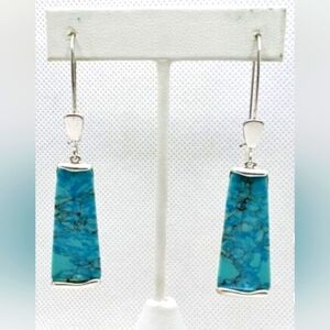 Robert Lee Morris RL Long Mosaic Turquoise Silver Semiprecious